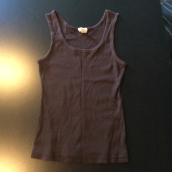 Old Navy Brown Ribbed Racerback Tank Excellent Condition Size L - Picture 2 of 3
